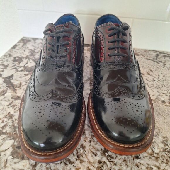 Ted Baker  Black Brown Patent Leather oxfords dress‎ shoes size 7.5 US/40.5 EU main image 11
